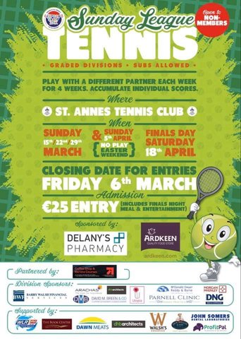 CHILDREN’S GROUPLINK SUNDAY LEAGUE TENNIS 2020